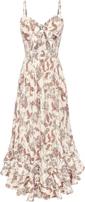 GRACE KARIN Women's Summer Floral Maxi Sundresses | Beach Boho Dress with Pockets,Spaghetti Strap,V Neck,Smocked Back,Casual Fashion Clothes\/Vacation Outfits\/A Line Long Dress
